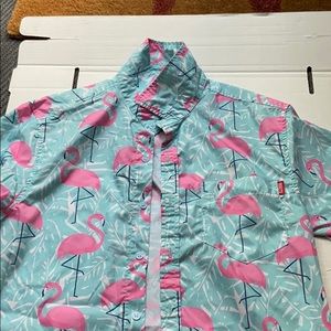 RSVLTS Button down shirt with flamingos